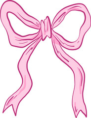 Wavy Tail Ribbon Bow Sketch