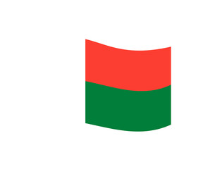 Waving flag of Madagascar illustration on transparent background. 
