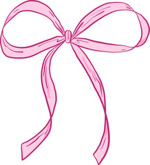 Simple Line Art Bow With Short Tails