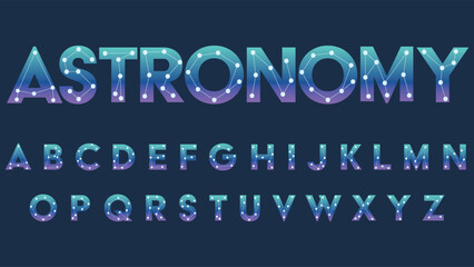 Fototapeta premium decorative galaxy astronomy theme cartoon font