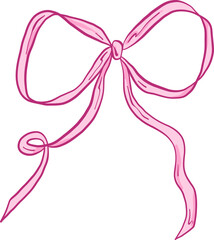 Minimal Ribbon Bow With Thin Flowing Lines