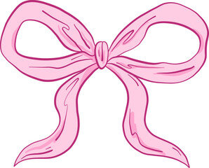 Wide Ribbon Bow Sketch With Flared Loops