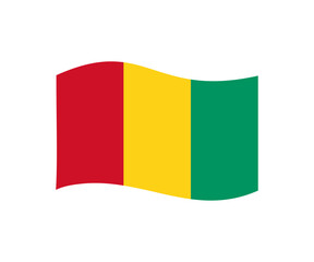 Waving flag of Guinea. Official national flag of Guinea vector design and illustration.
