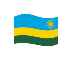 Waving flag of Rwanda illustration on transparent background. 