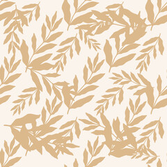 Leaf Seamless Pattern, Botanical Foliage Digital Paper, Hand Drawn Nature Plant Design, Elegant Greenery Illustration for Fabric and Scrapbooking