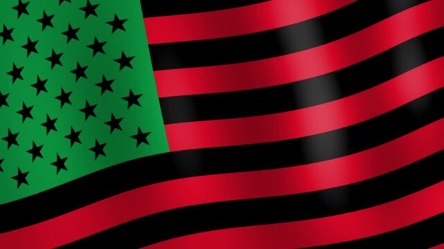 african american flag american usa flag in the wind