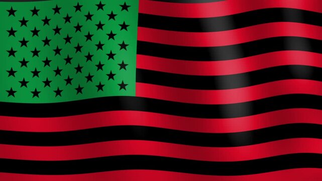 african american flag american usa flag in the wind