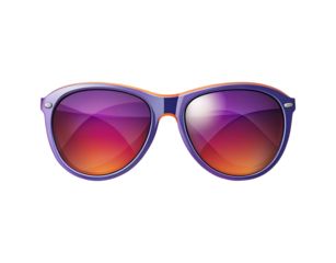 Purple And Orange Gradient Sunglasses eyewear fashion isolated on a transparent background