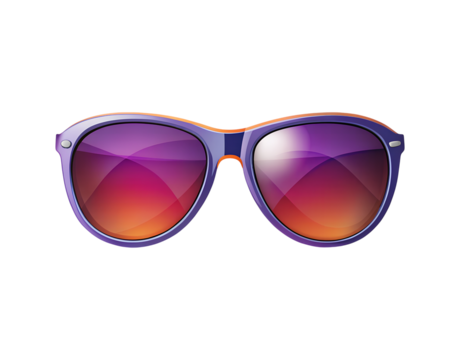 Purple And Orange Gradient Sunglasses eyewear fashion isolated on a transparent background