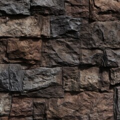 Texture of Stone Wall: Close-up shot of a weathered stone wall, revealing the rough textures and intricate details of natural stone patterns, perfect for architectural backgrounds. 