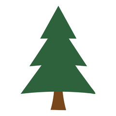 Spruce Tree Vector Icon in Flat Color Style for Forest, Winter, and Outdoor Nature Design