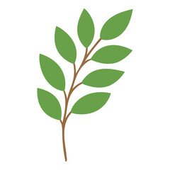 Tree Branch Vector Icon in Flat Color Style for Nature, Garden, and Botanical Design
