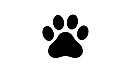 Black paw print on white background