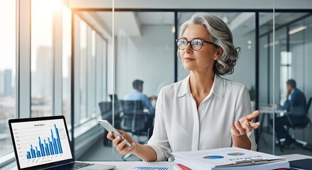 Serene Middle-Aged Woman Meditating Outdoors
