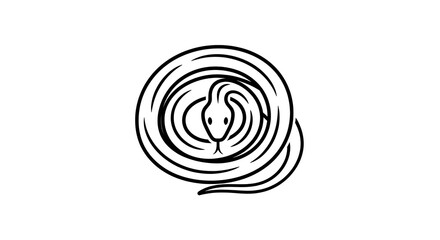 Coiled snake graphic illustration