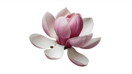 Pink and White Magnolia Flower Isolated Keywords: magnolia, flower, pink, white, bloom, blossom