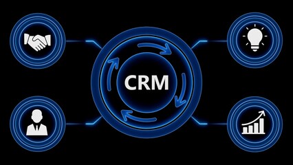 Crm system concept illustrating ideas business growth and customer relationship management processes
