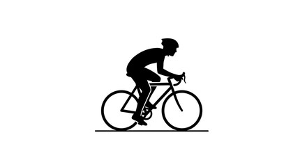 Obraz premium Cyclist silhouette on bicycle