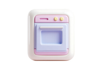 Cute Pastel Colored Oven Icon with a Retro Aesthetic for Cooking and Baking Enthusiasts  isolated on white background , cutout	