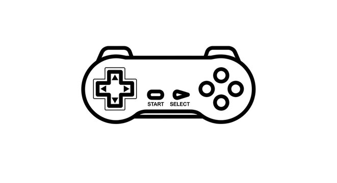 Gamepad controller illustration isolated on white background - Powered by Adobe
