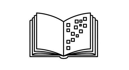 Opened book with geometric elements vector illustration