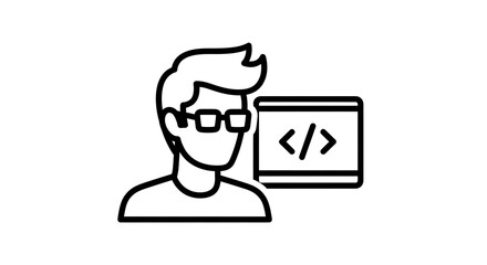 Person coding vector illustration