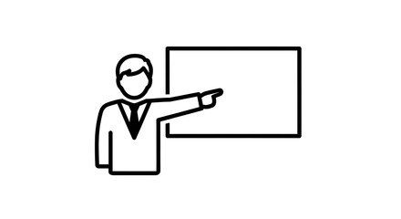 Person presenting on white board vector illustration