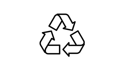 Recycling symbol graphic on white background