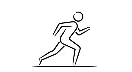 Running person outline illustration vector