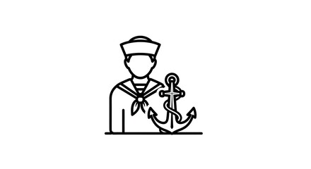 Sailor with anchor vector illustration