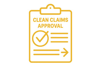 Clean Claims Approval icon isolated on transparent background, business document