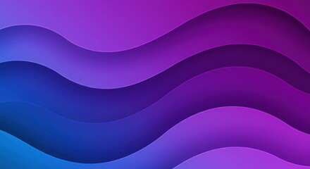 Abstract wavy layers in shades of blue purple and pink gradient background.
