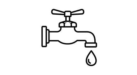 Water faucet icon isolated white background