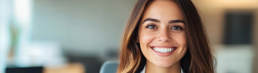Smiling Woman Portrait with Healthy Teeth, Confidence , Beauty
