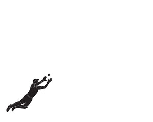 Black vector silhouette of a man and boy golf player with a golf club illustrating the sport