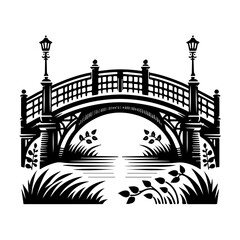 Obraz premium Elegant bridge silhouette with detailed architecture and design.