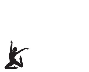 Young woman silhouette vector illustration of a person dancing with joy and fitness