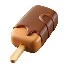 Obraz premium 3d chocolate covered ice cream bar isolated on transparent background