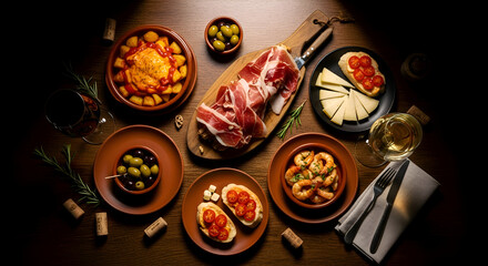 Sumptuous Table Prepared With Diverse Dishes Serving As An Inviting Ensemble