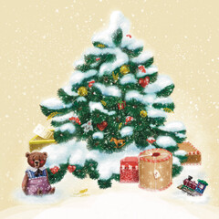 christmas tree and gifts