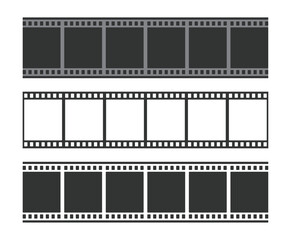 Film Strip Icon Set  Movie Frame Vector Illustration