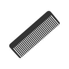 Black Comb Icon Hair Styling Tool Vector Illustration
