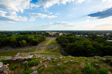 Izamal pyramids archeological site in Mexico