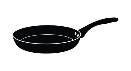 Simple black and white illustration of a single frying pan