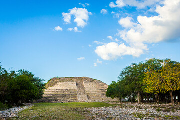 Izamal pyramids archeological site in Mexico