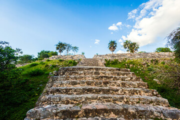 Izamal pyramids archeological site in Mexico