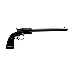 Vintage Revolver Silhouette Vector.eps