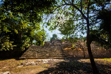 Izamal pyramids archeological site in Mexico