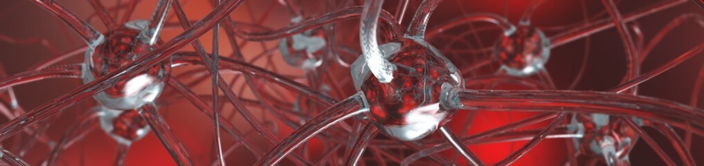 neuron, neuron transmits a signal, nerve node, neural network, 3D rendering