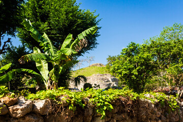 Izamal pyramids archeological site in Mexico